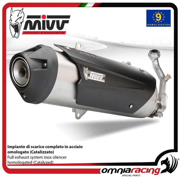 MIVV URBAN impianto di scarico completo omologato in acciaio per APRILIA SR300 MAX 2012>2016