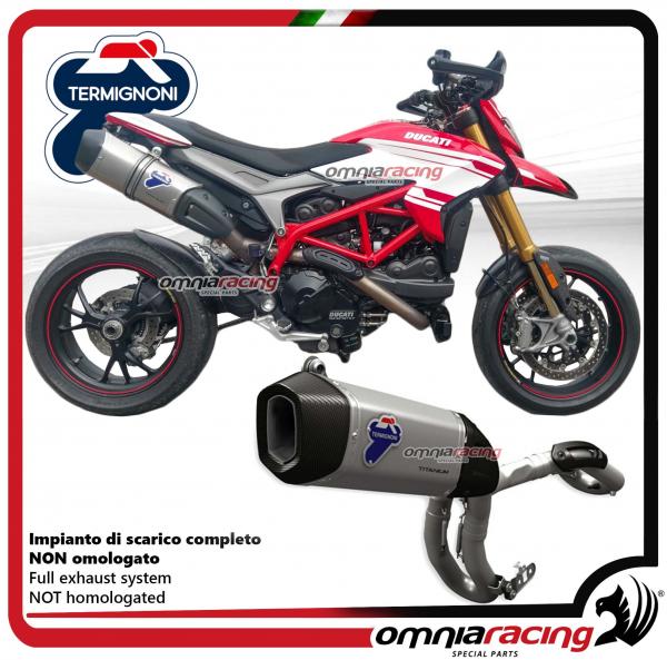 Termignoni high full exhaust system titanium slip-on racing D133 for Ducati Hypermotard 939 2017>