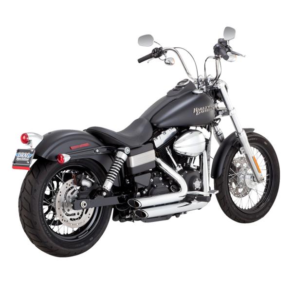 Scarico completo Vance&hines Shortshots cromato 2:2 Harley Davidson Dyna Super Glide Custom 2014