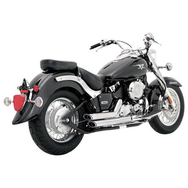 Vance&hines chromed full exhaust Shortshots 2:2 Yamaha XVS650 V Star Custom 2004-2010