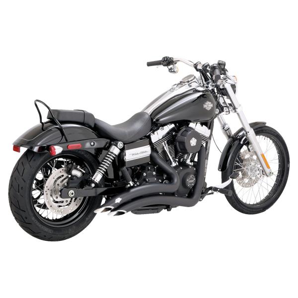 Scarico completo Vance&hines Big Radius nero 2:2 Harley Davidson Dyna Fat Bob 2008-2009