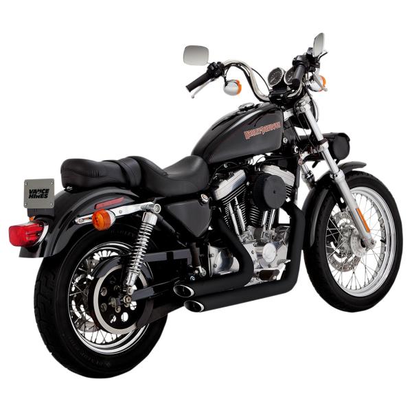 Vance&hines black full exhaust Shortshots 2:2 Harley Davidson XL883R Roadster 2002-2003