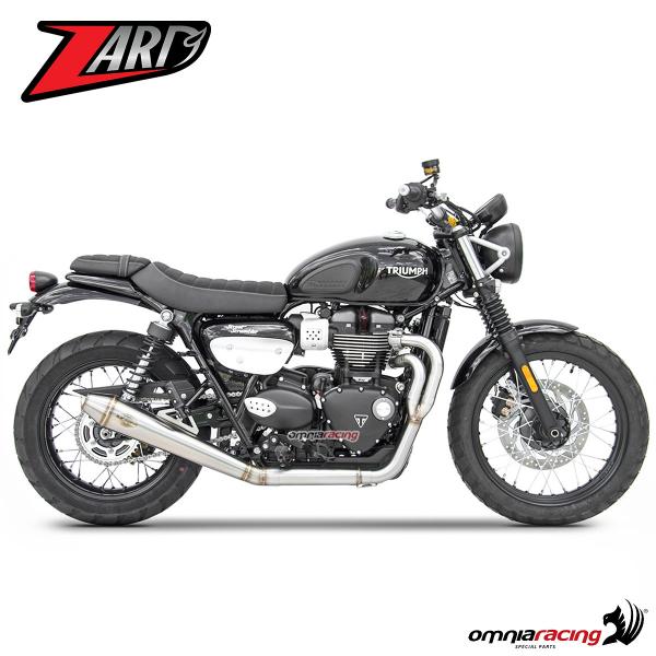 Zard full exhaust system steel silencer racing for Triumph Street Scrambler 2017>2019