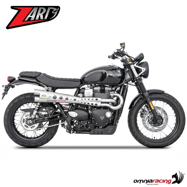 Zard impianto di scarico completo alto in acciaio non omologato per Triumph scrambler 2019>