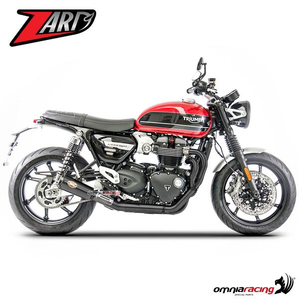 Zard full exhaust system steel black racing with carbon cap Triumph Speed Twin 1200 2018-2023