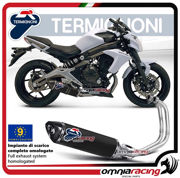 Termignoni Relevance Full Exhaust System in Carbon Homologated for Kawasaki Er6n 2016 - K072080co