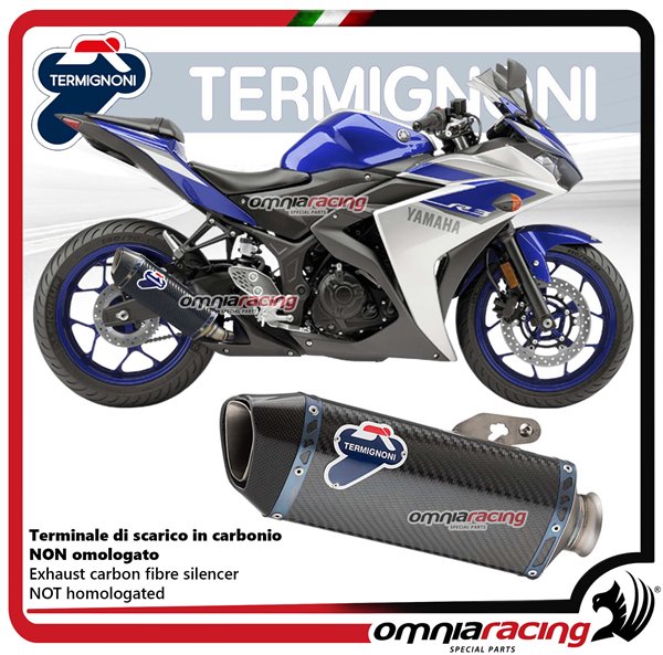 Termignoni FORCE carbon fiber exhaust slip-on racing for Yamaha YZF R3 2015>