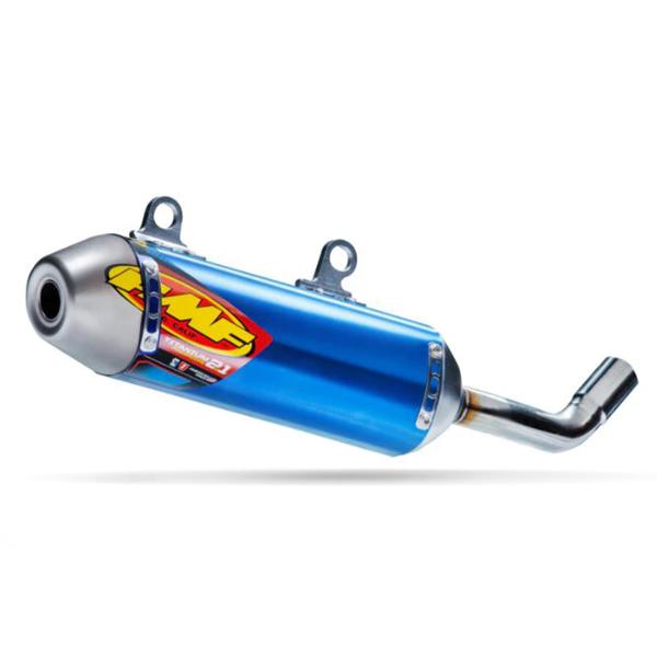 Terminale scarico FMF Powercore 2.1 titanio blu Yamaha YZ125 2002-2021