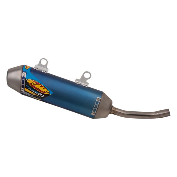 Terminale scarico FMF Powercore 2.1 Shorty titanio blu Gas Gas MC125 2021-2023