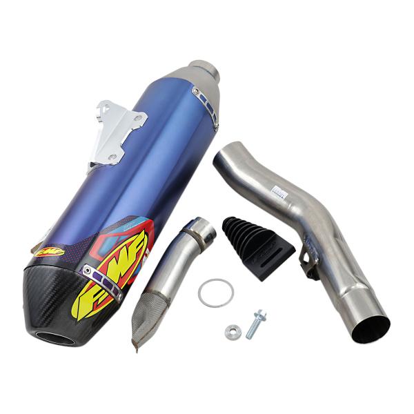 Terminale scarico FMF Factory 4.1 titanio blu Suzuki RMZ250 2019-2024