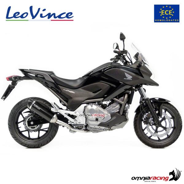 Leovince Exhaust Slipon Black Steel Homologated For Honda Nc750s X Dct Abs 14 15 0004