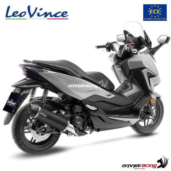 Leovince Exhaust Slipon Black Steel Homologated for Honda Forza