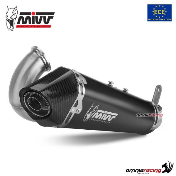 Mivv exhaust slip-on Delta Race approved accaio nero Ducati StreetFighter V2 2022-2023