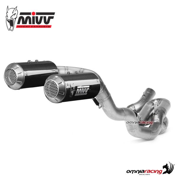 Full exhaust system Mivv MK3 carbon high racing for Ducati Panigale V4 2018>