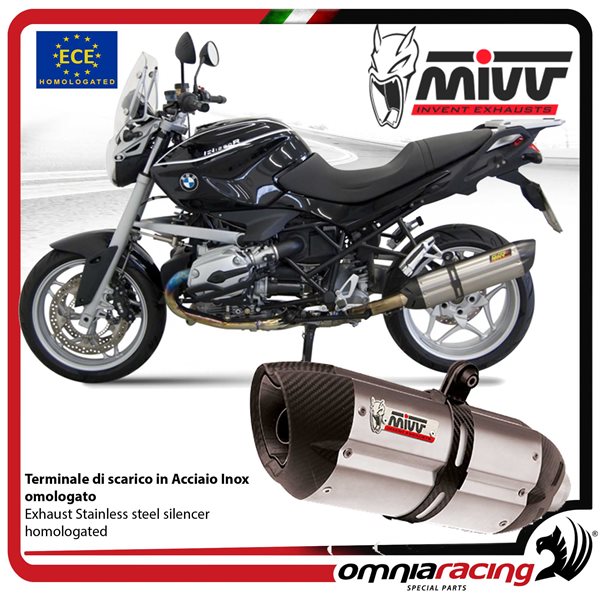 Mivv exhaust slip-on Suono approved steel BMW R1200R 2008-2010