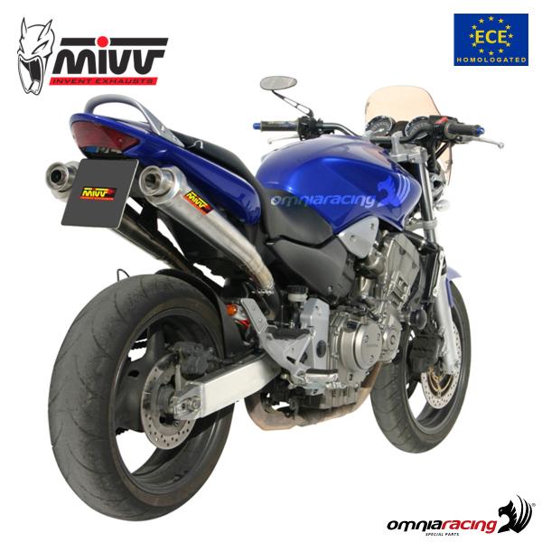 Mivv Pair of Exhausts Slip-on X-cone Approved Steel Honda Hornet