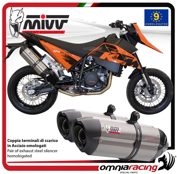 Mivv pair of exhausts slip-on Suono approved steel KTM 690SM 2007-2012