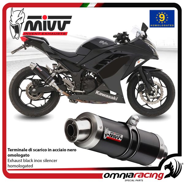 Træde tilbage slutpunkt fattige Mivv Gp Exhaust Slip-on Homologated Black Inox for Kawasaki Ninja 300 2013  - K 038 Lxb - Silencers