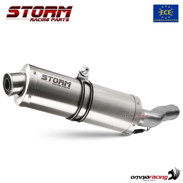 Storm OVAL stainless steel exhaust slip-on homologated for Kawasaki ZX9R 1998>