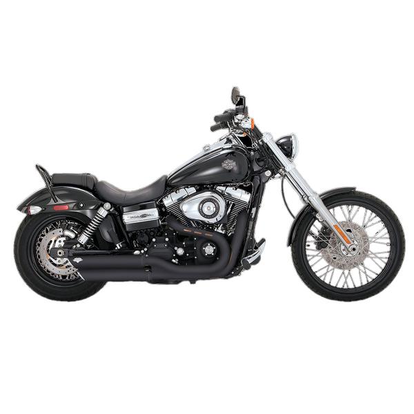 Coppia scarichi Vance&hines Twin Slash nero Harley Davidson Dyna Fat Bob 2009-2010