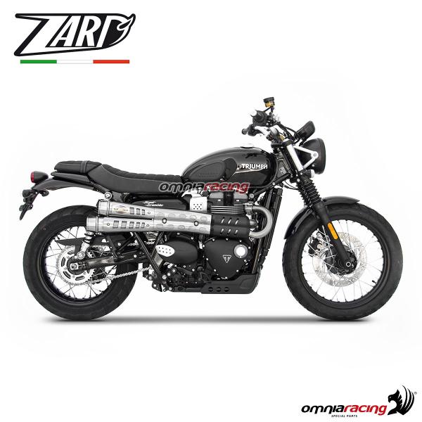 Zard pair of exhaust slipon steel silencer not homologated for Triumph Scrambler