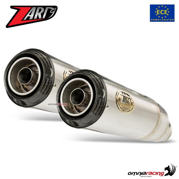 Zard pair of slip on exhaust steel approved with carbon cap for Triumph Speed Twin 1200 2019>