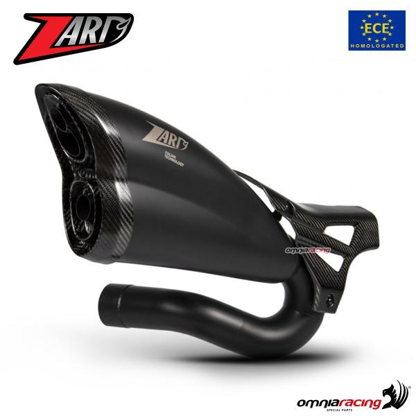 Coppia terminale di scarico Zard in acciaio nero omologato per Triumph Rocket 3 2020-2021