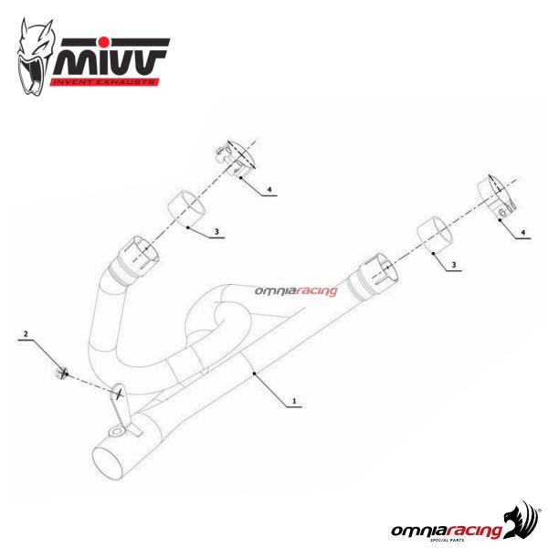 Mivv racing collector in steel eliminates catalyst Tube No Kat for Suzuki SV650 2003