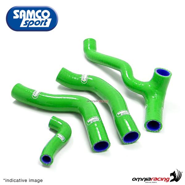 Samco hoses radiator kit color green for Kawasaki ZX6R 2009>2018