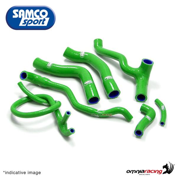 Samco hoses radiator kit color green for Kawasaki ZXR750 H1 1988>1989