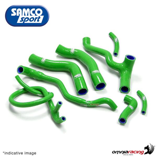 Samco hoses radiator kit color green for Kawasaki ZX7R 1996>2003