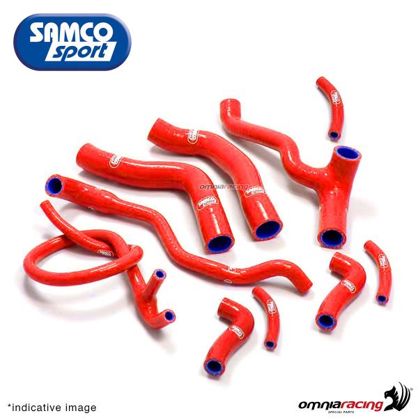 Samco hoses radiator kit color red for Aprilia RSV1000R 2004>2008
