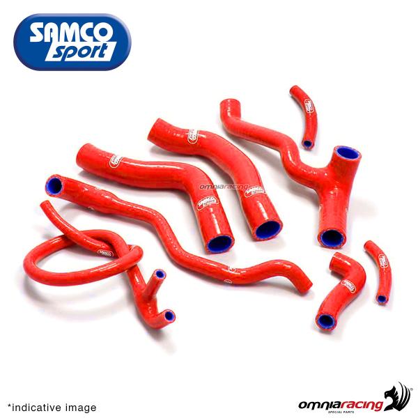 Samco hoses radiator kit color red for Aprilia RSV1000 1998>2003
