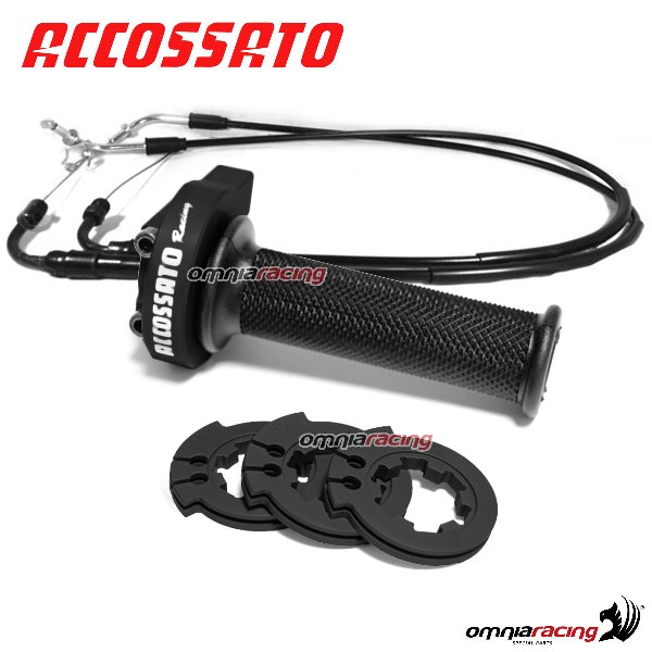 Quick Throttle Control Accossato Black Ergal with Cables and Grips