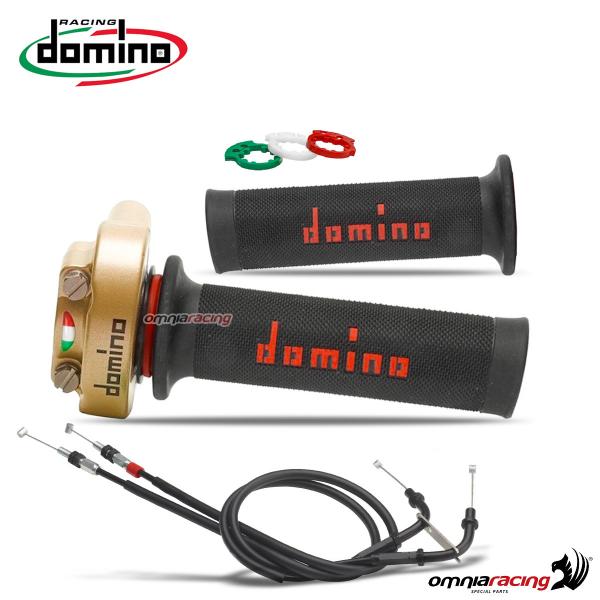Quickness throttle control XM2 Domino gold with two grips and cable for Ducati 848/1098/1198