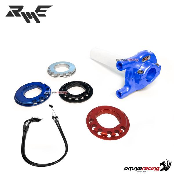 Robby Moto competition quick action throttle blue 22mm with wire specific Kawasaki ZX10R 2011>2016