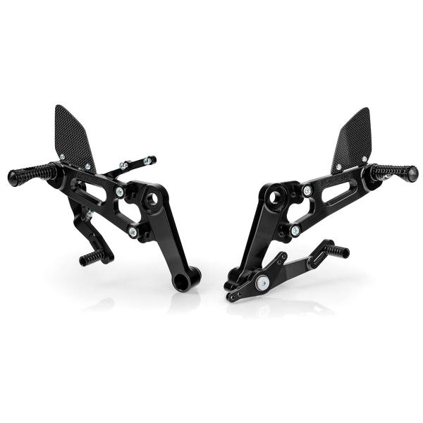 Paraxite black adjustable rearsets Aprilia RS660 2021-2024