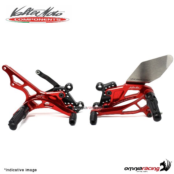 Adjustable rearsets Valtermoto Type 2.5 red for Kawasaki ZX6R 2009>2017