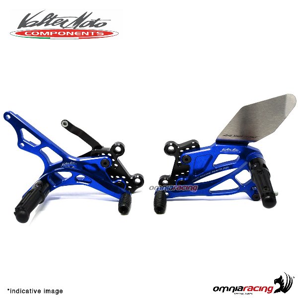 Adjustable rearsets Valtermoto Type 2.5 blue for Kawasaki ZX10R 2011>2015