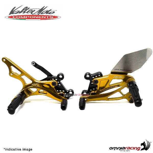 Adjustable rearsets Valtermoto Type 2.5 gold for Triumph Street Triple 2007>2011