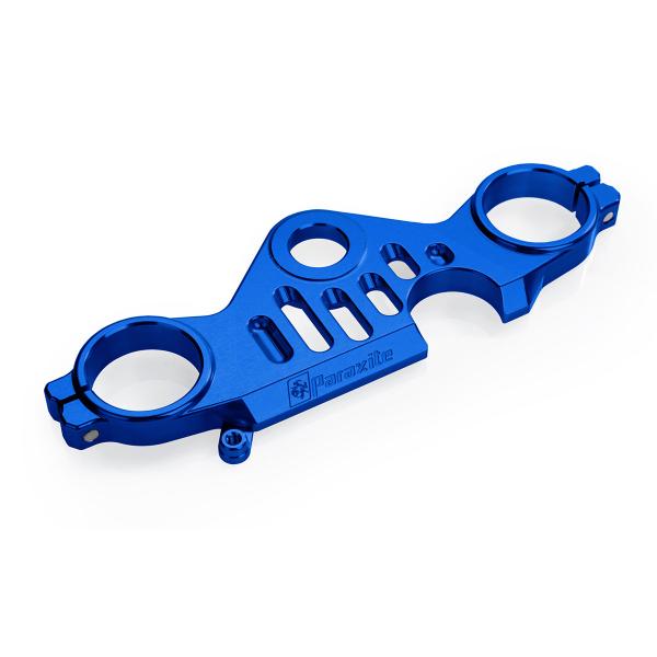 Paraxite blue aluminum upper steering plate with key lock Yamaha R6 2017-2024