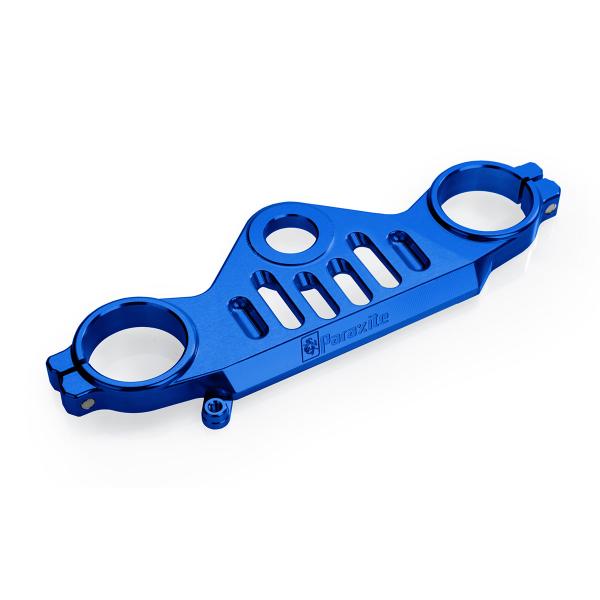 Paraxite blue aluminum upper steering plate Yamaha R6 2017-2024