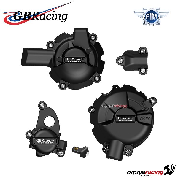 Complete engine crankcase cover protection set GBRacing for BMW S1000RR 2019-2023