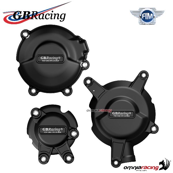 Complete engine crankcase cover protection set GBRacing for Kawasaki ZXR400 1991-1999