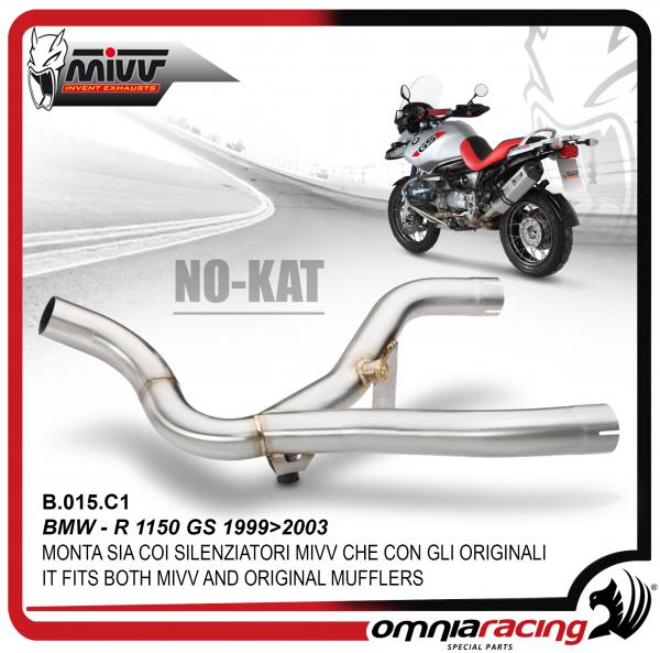 Mivv Tube No Kat - Steel Optional Link Pipe for BMW R 1150 GS 1999>2003
