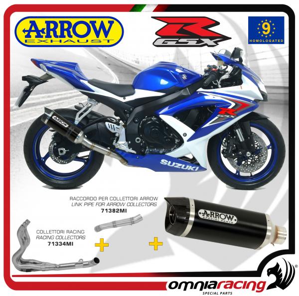 Arrow Impianto di Scarico Completo Street Thunder alluminio Nero Suzuki GSXR600 2008-2010