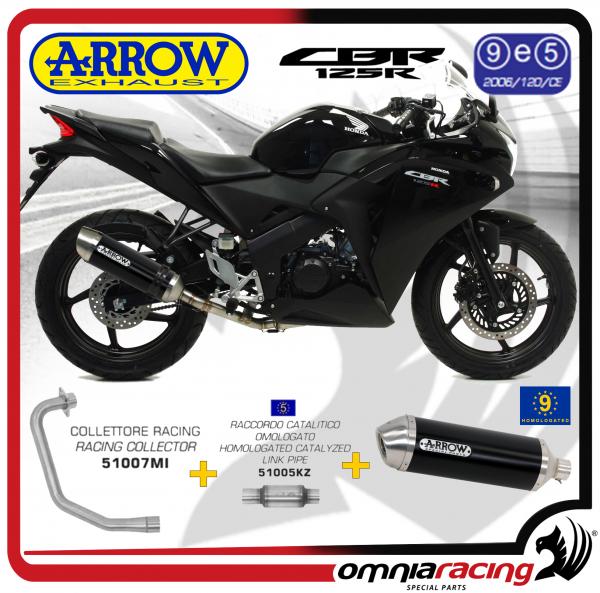 Arrow Impianto di Scarico Completo Street Thunder in alluminio Nero omologato Honda CBR 125 R 11>16