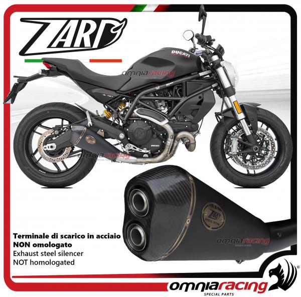 Zard exhaust slip on steel black silencer not homologated for Ducati Monster 797 2017>