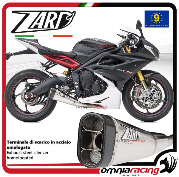 Zard exhaust steel silencer homologated for Triumph Daytona 675 2013>2016