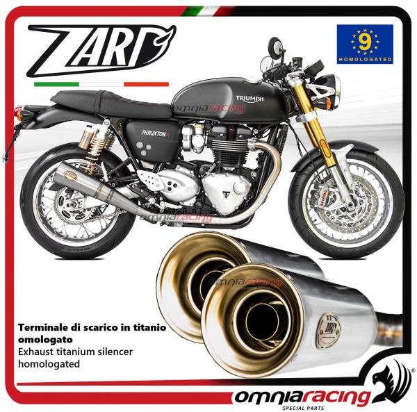 Zard coppia di terminali di scarico in titanio omologato per Triumph Thruxton R 1200 2016>